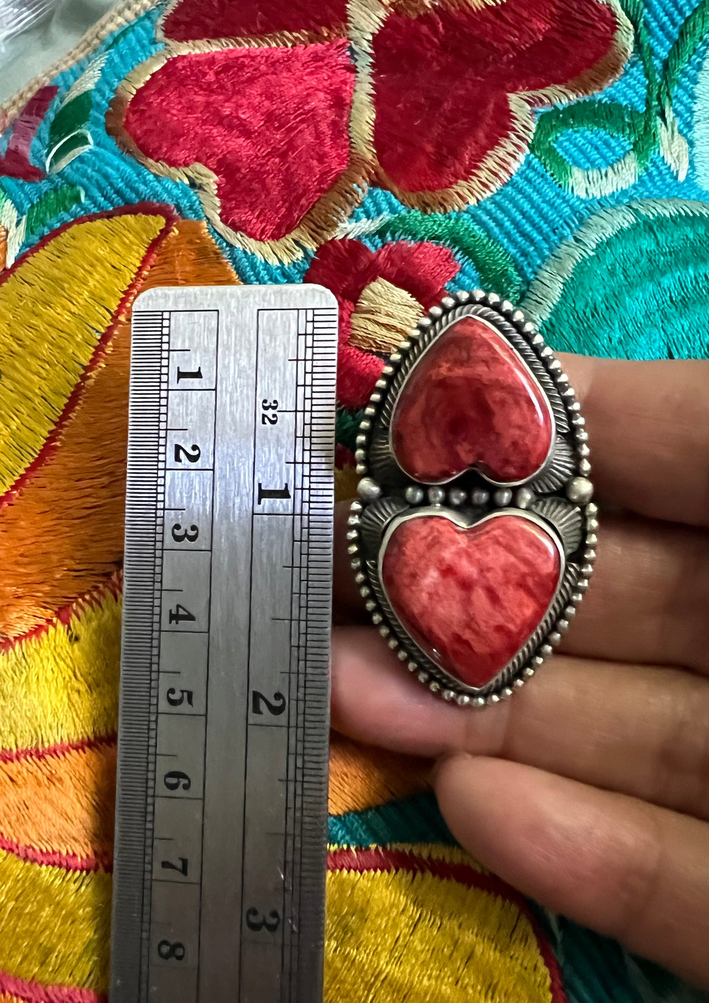 Spiny heart totem adjustable ring