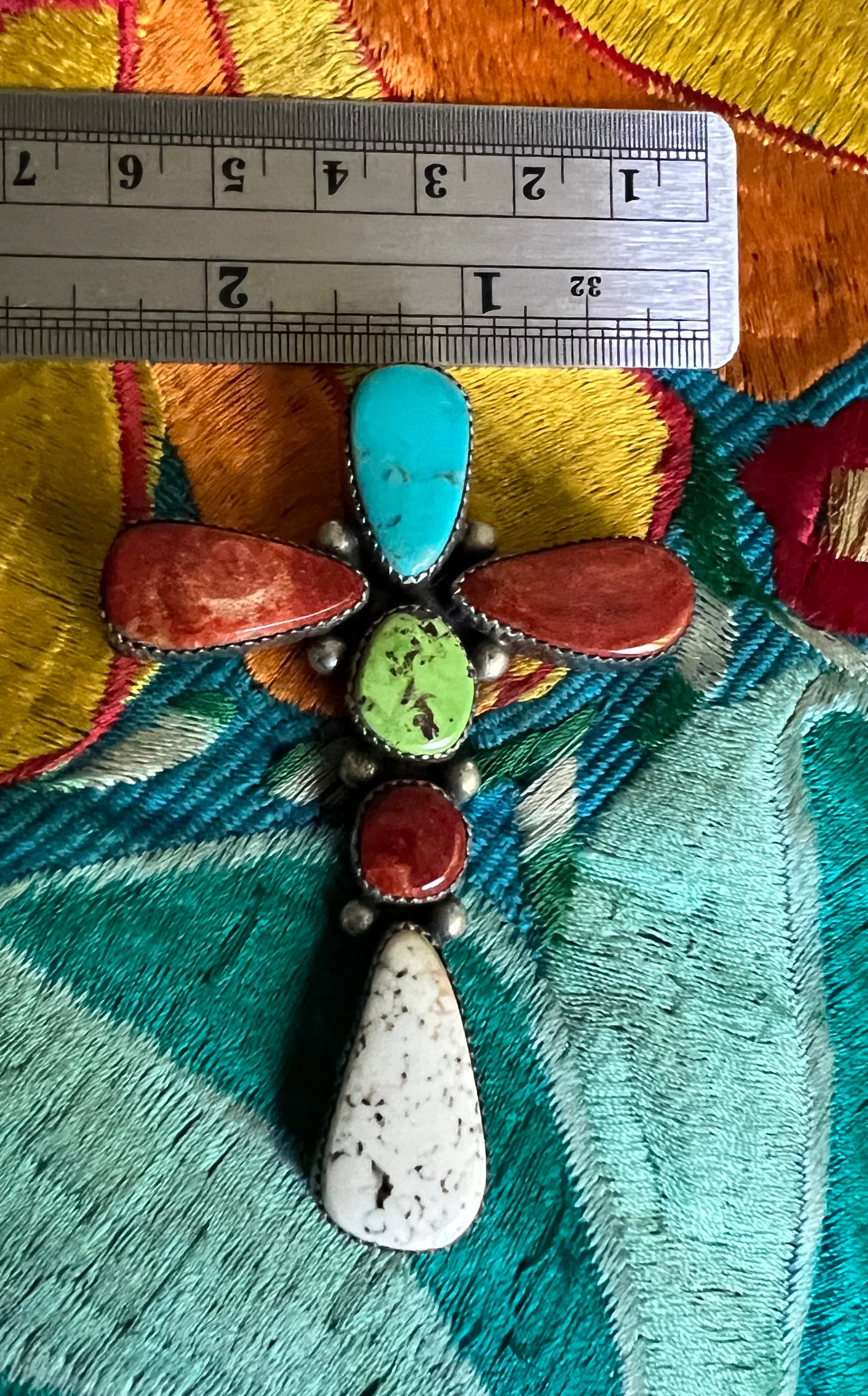 Multistone cross pendant