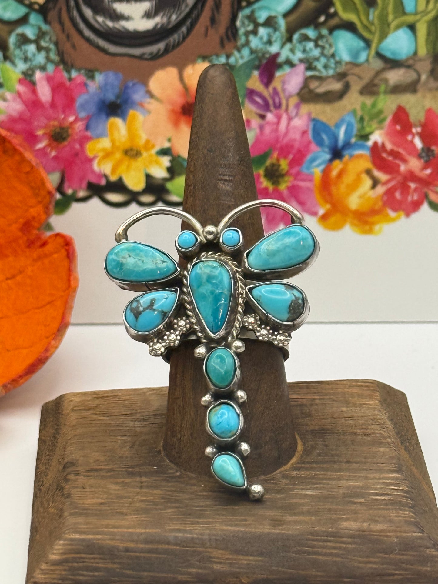 Rocki Gorman turquoise dragonfly ring