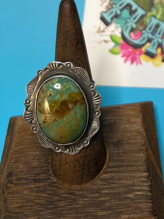 Rocki Gorman turquoise and sterling silver adjustable ring