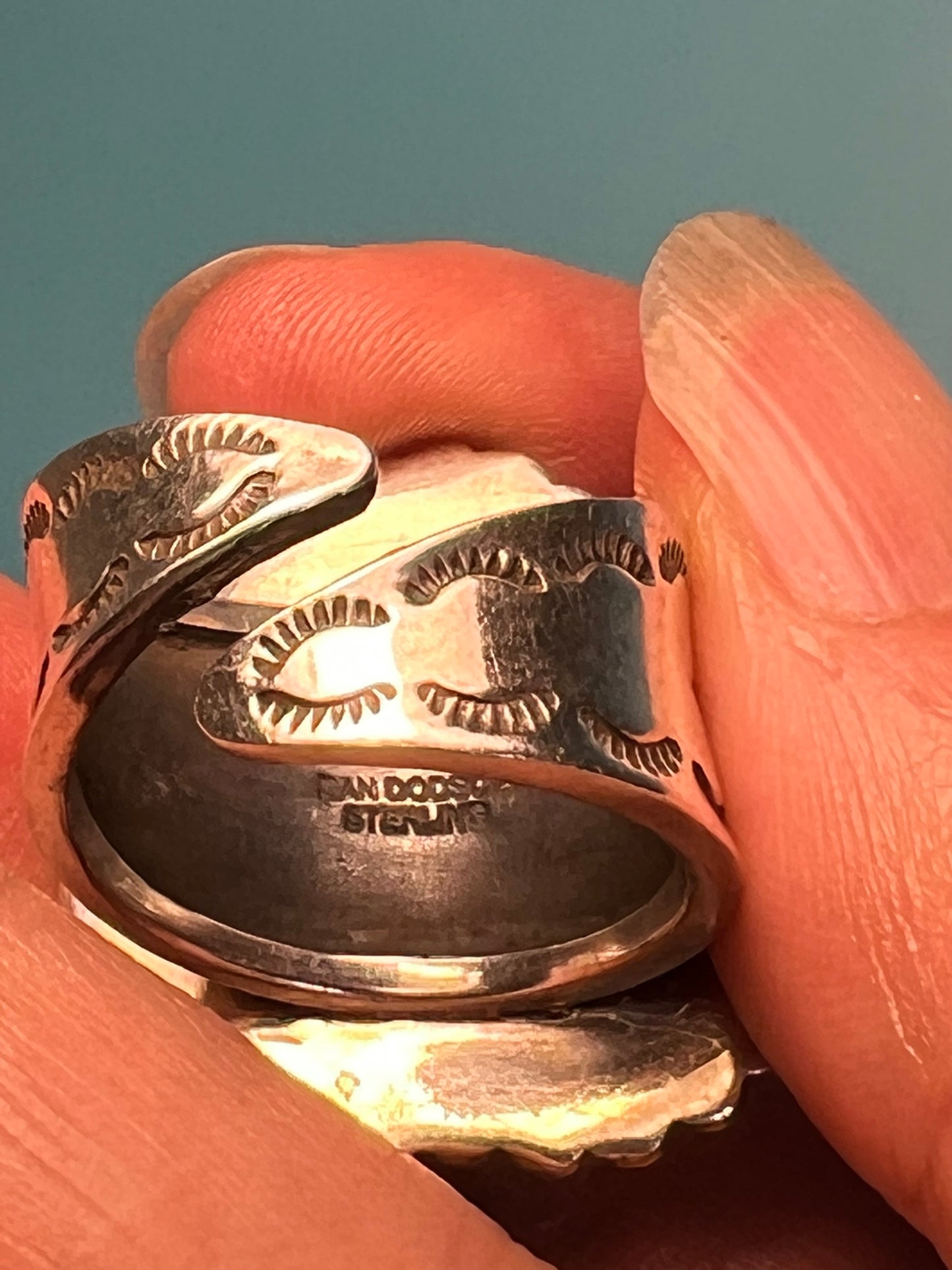 Turquoise adjustable heart ring